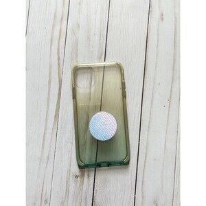 bodyguardz iphone 11 or iphone XR case ombre teal with iridescent phone grip